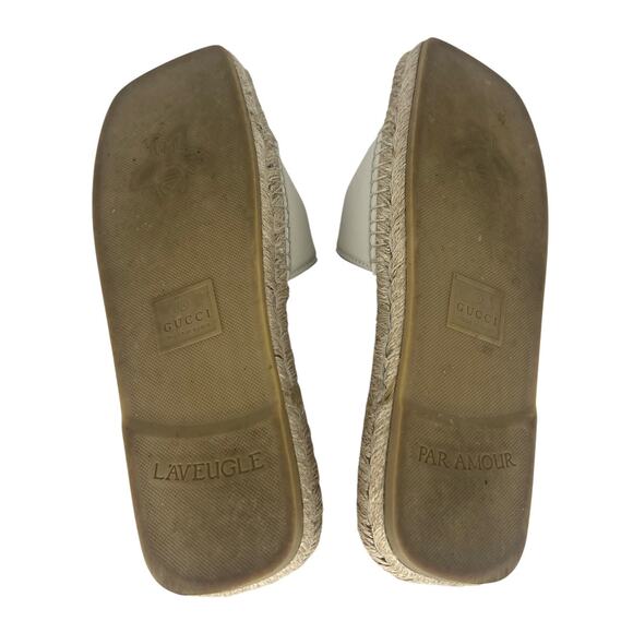 Gucci Carlos Interlocking GG Cut Out Leather Espadrille Slides 39 - Picture 16 of 16